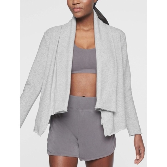 Athleta French Terry Pique Tranquility Wrap Cardigan - Picture 1 of 13